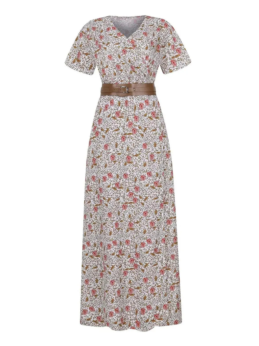 V-Neck Short Sleeve Maxi Dress Plus Size.