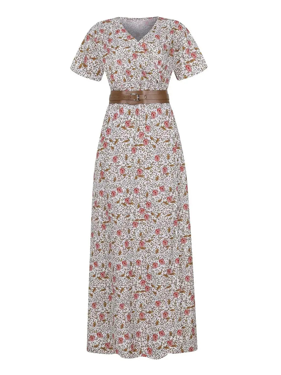 V-Neck Short Sleeve Maxi Dress Plus Size.