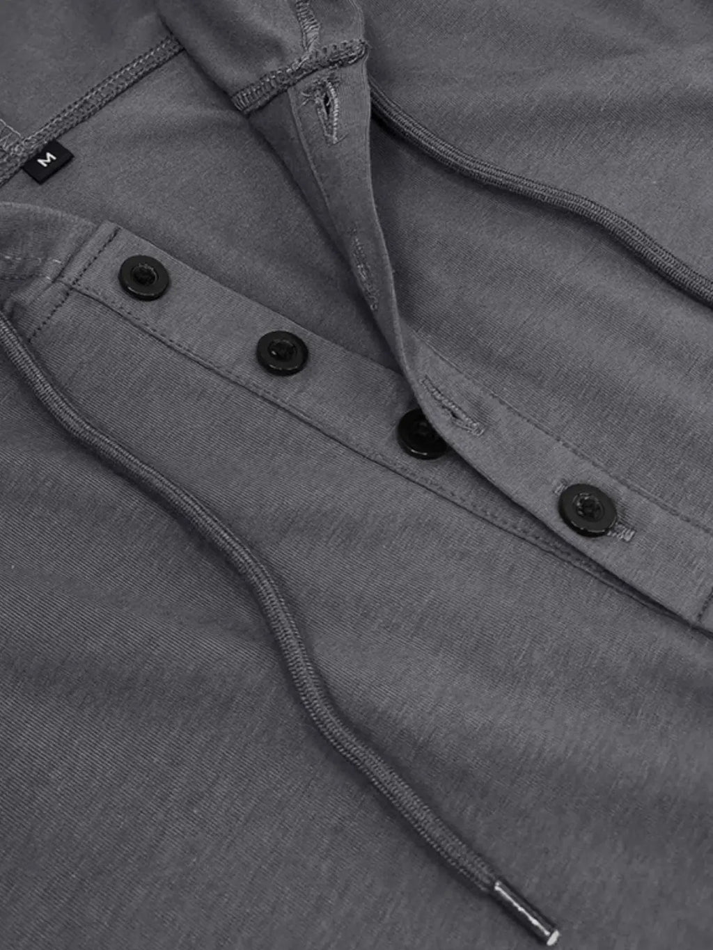 Men's Full Size Casual Hooded Henley T-Shirt Plus Size.