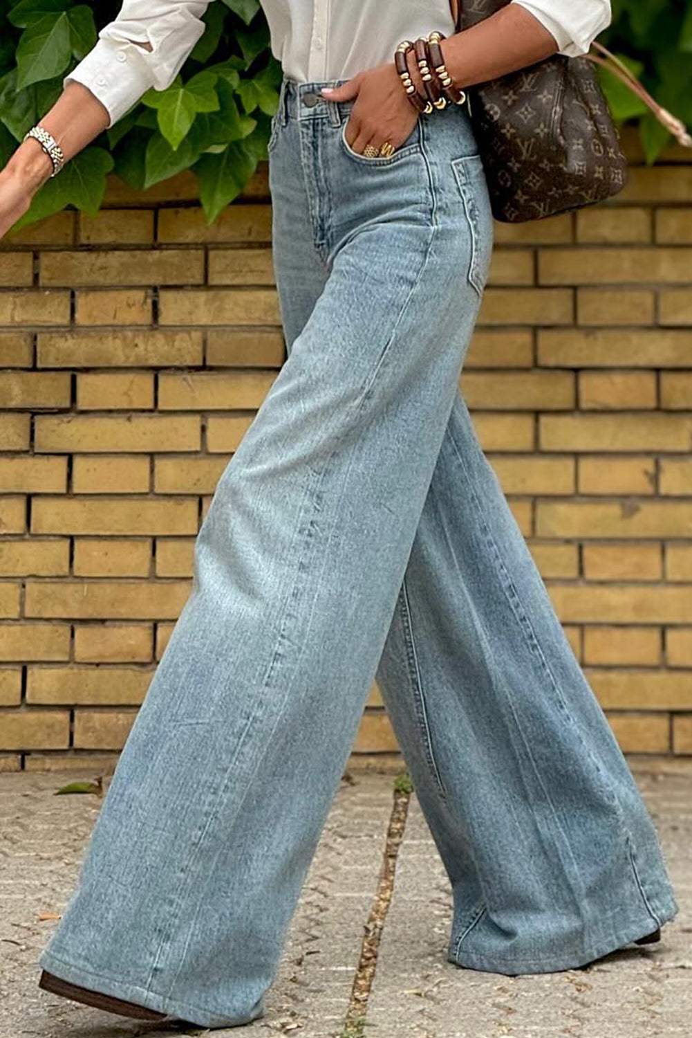 Dusk Blue Acid Wash Extra Wide Leg High Waist Long Jeans Dear-Lover Dropshipping