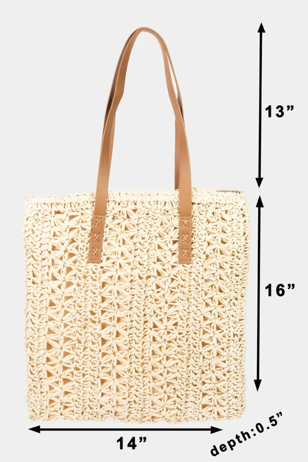 BEACH Straw Braided Tote Bag.