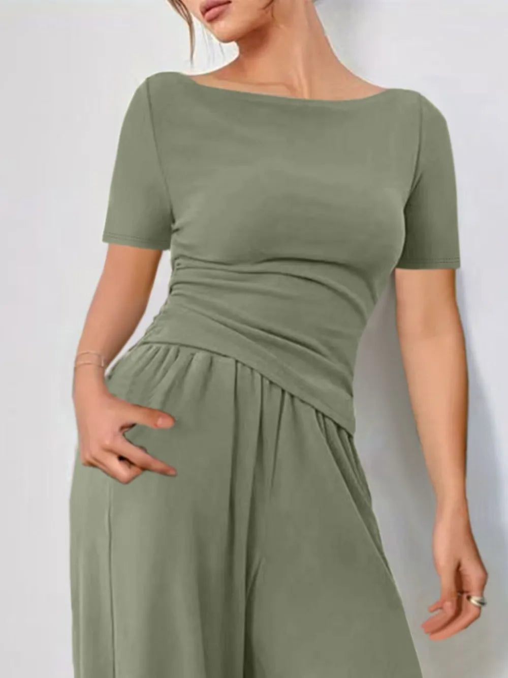 Short Sleeve T-Shirt and Pants Set - CHIC TB