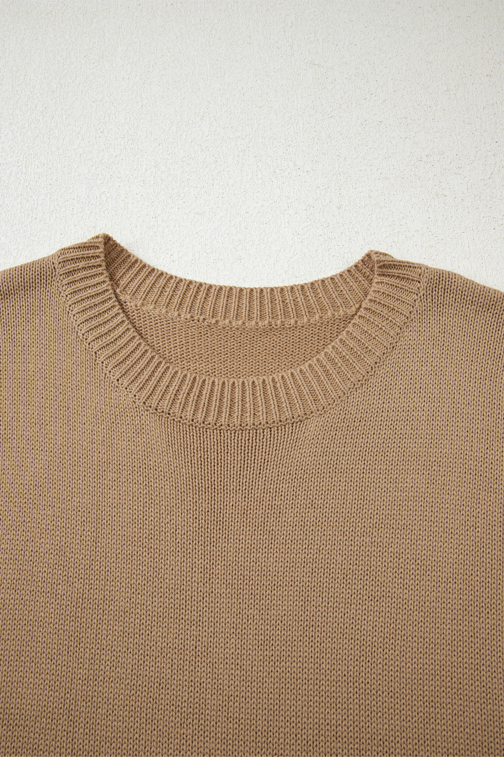 Pale Khaki Exposed Seam Drop Shoulder Oversize Sweater Mini Dress