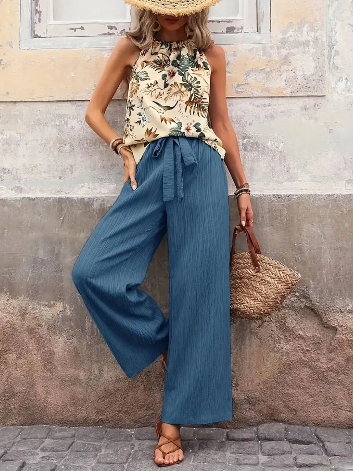 Tank Top and Wide Leg Pants Set - CHIC TB
