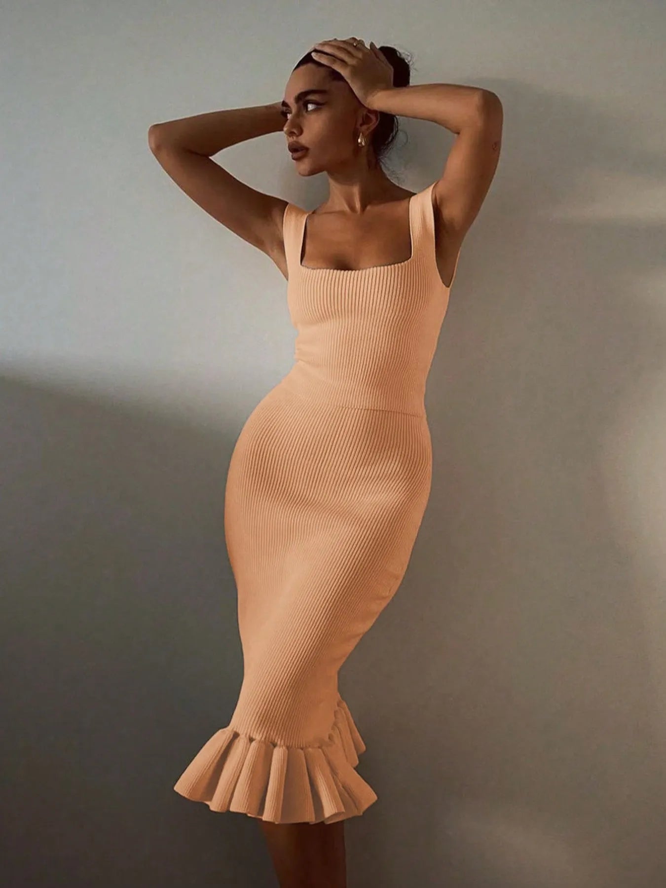 Mermaid Dress with Ruffle Hem.