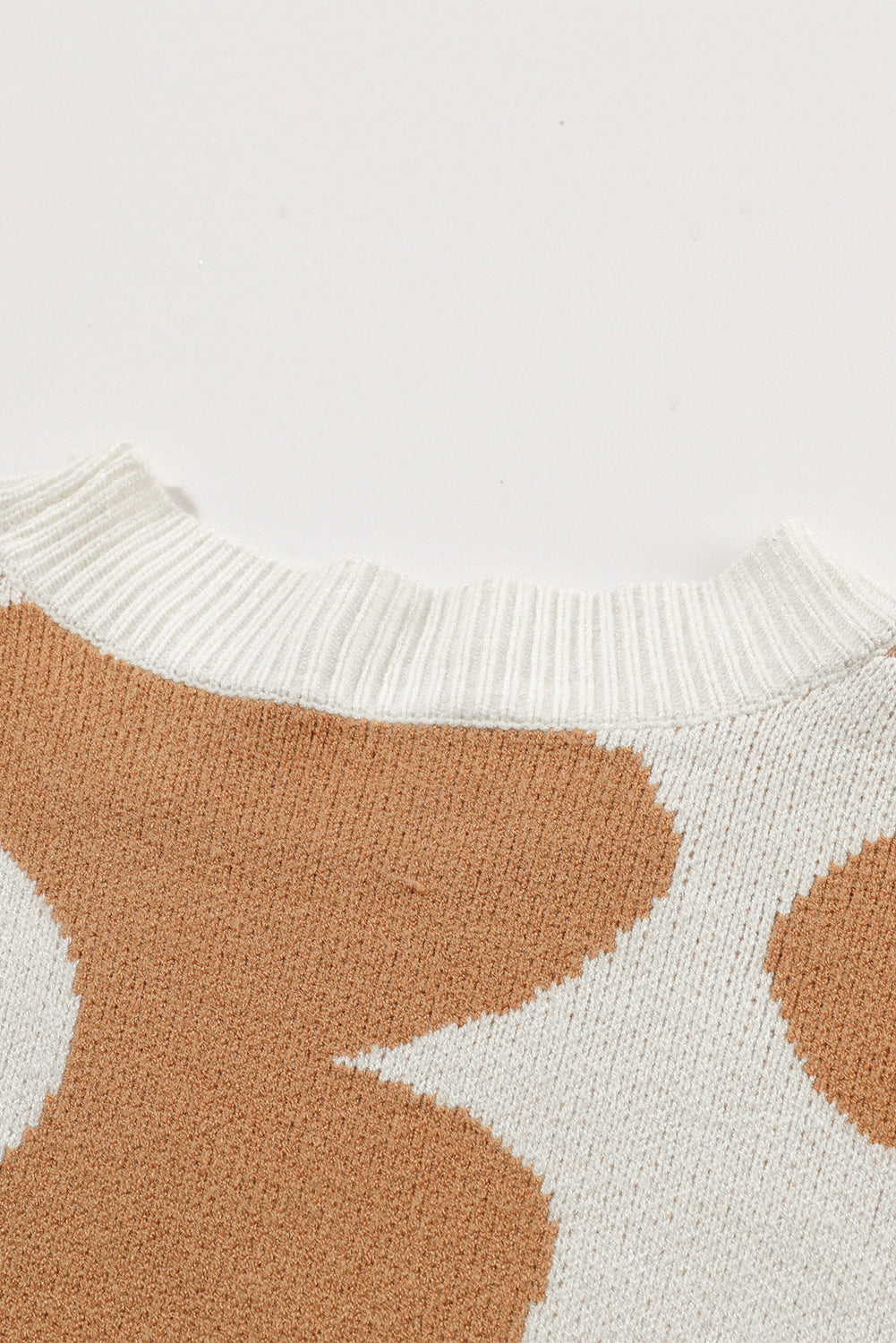 Khaki Big Flower Pattern Drop Shoulder Sweater Dear-Lover Dropshipping