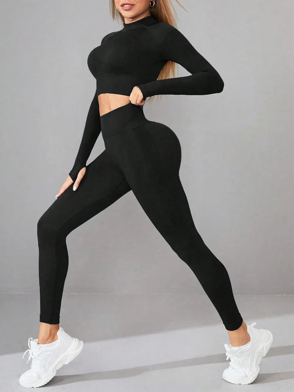 Long Sleeve Top and Leggings Active Set.