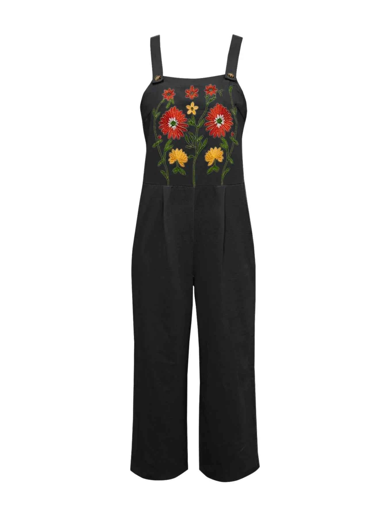 Floral Embroidered Wide Leg Jumpsuit