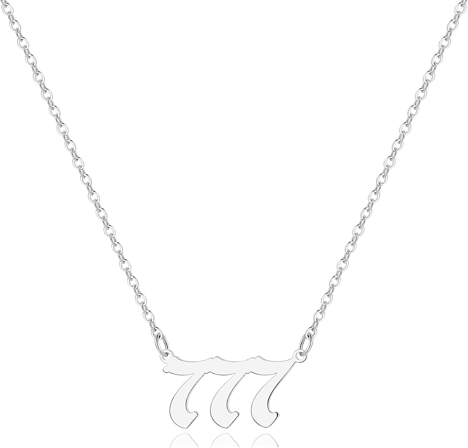 Angel Number Necklace for Women, 18K Gold Plated 000 111 222 333 444 555 666 777 888 999 Necklace Numerology Jewelry