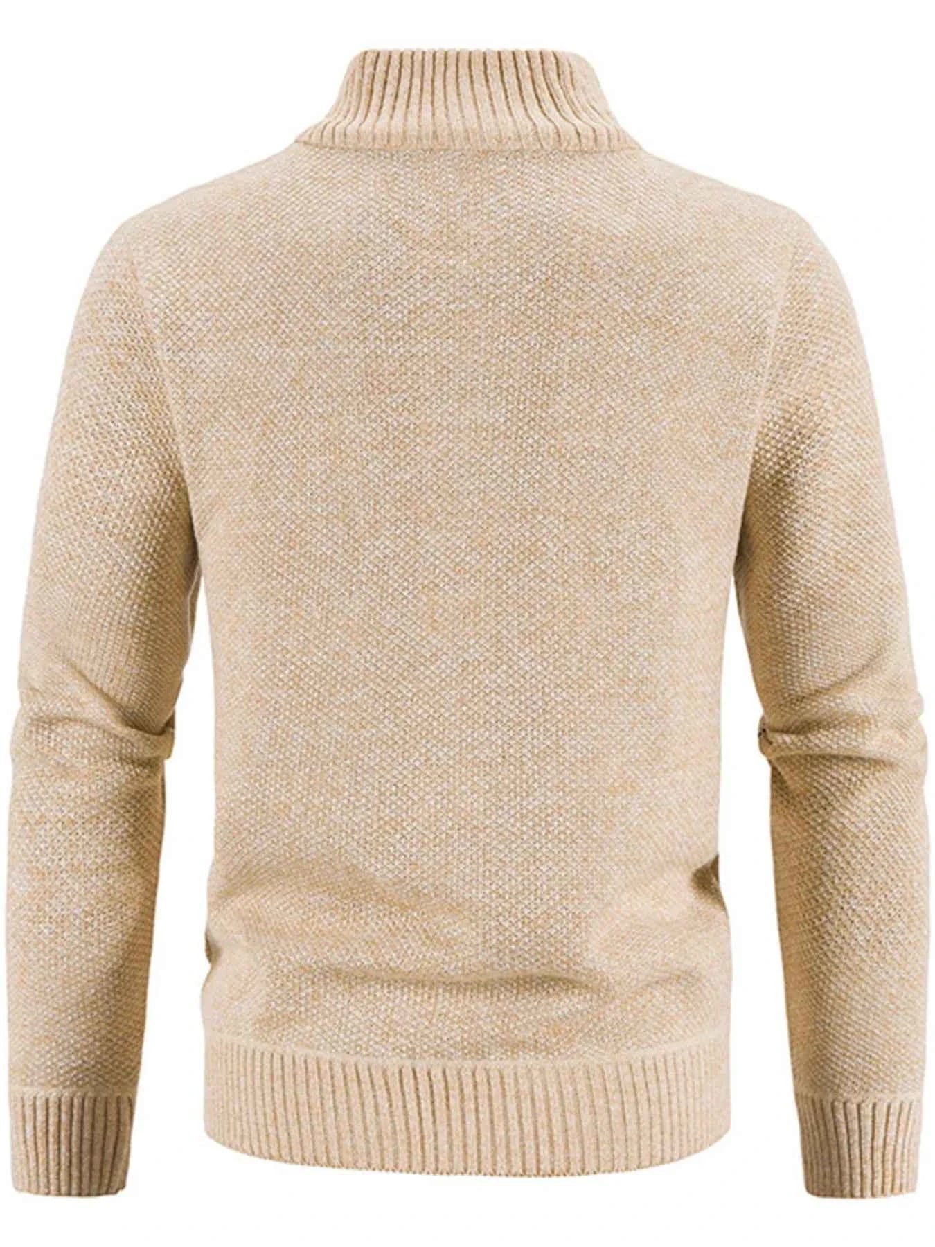 Men's Plus Size Zip-Up Long Sleeve Cardigan