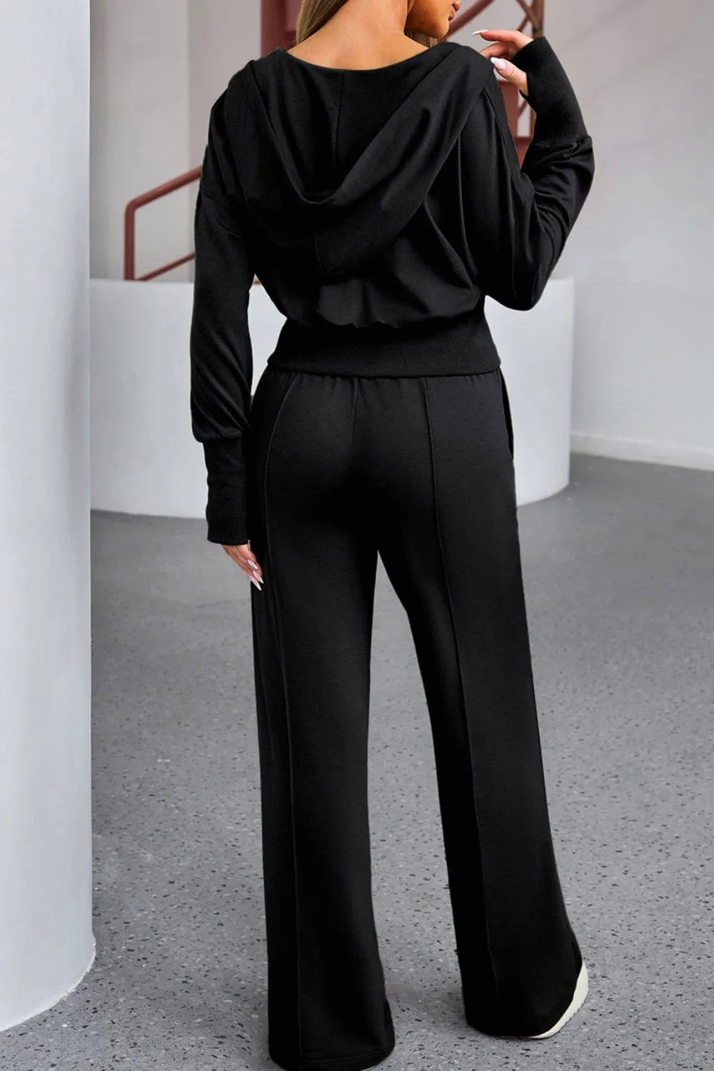 Zip-Up Hoodie and Pants Active Set.