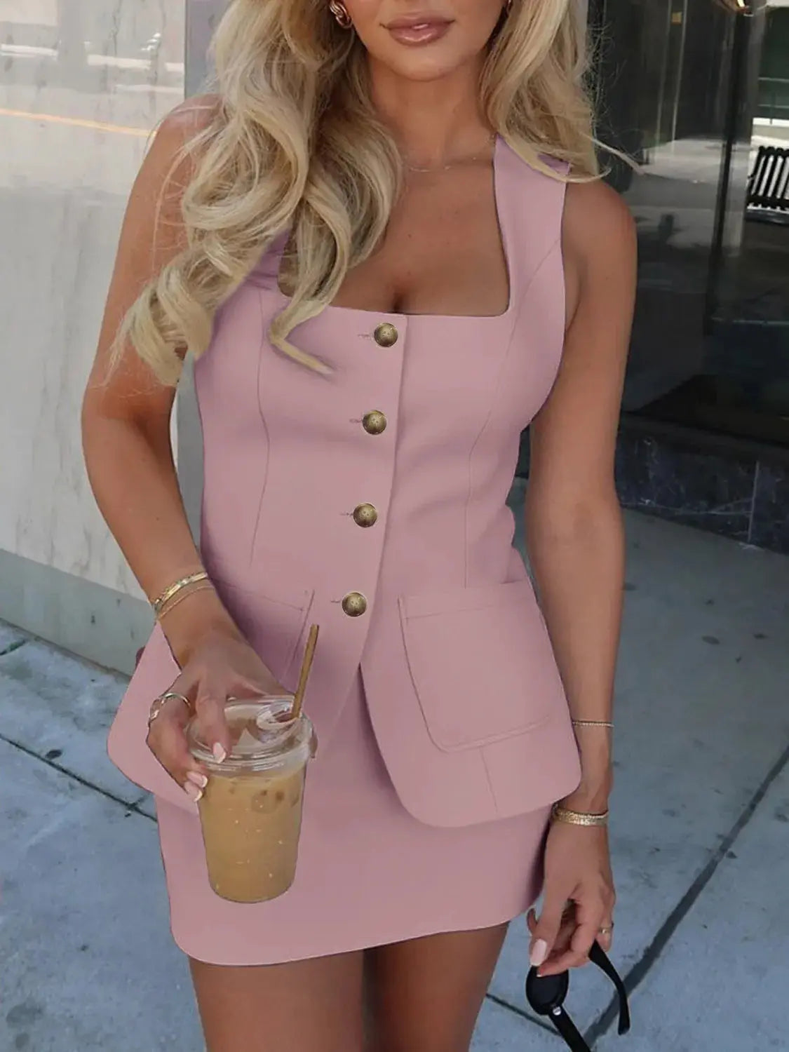 Square Neck Tank and Skirt WOMEN Set.