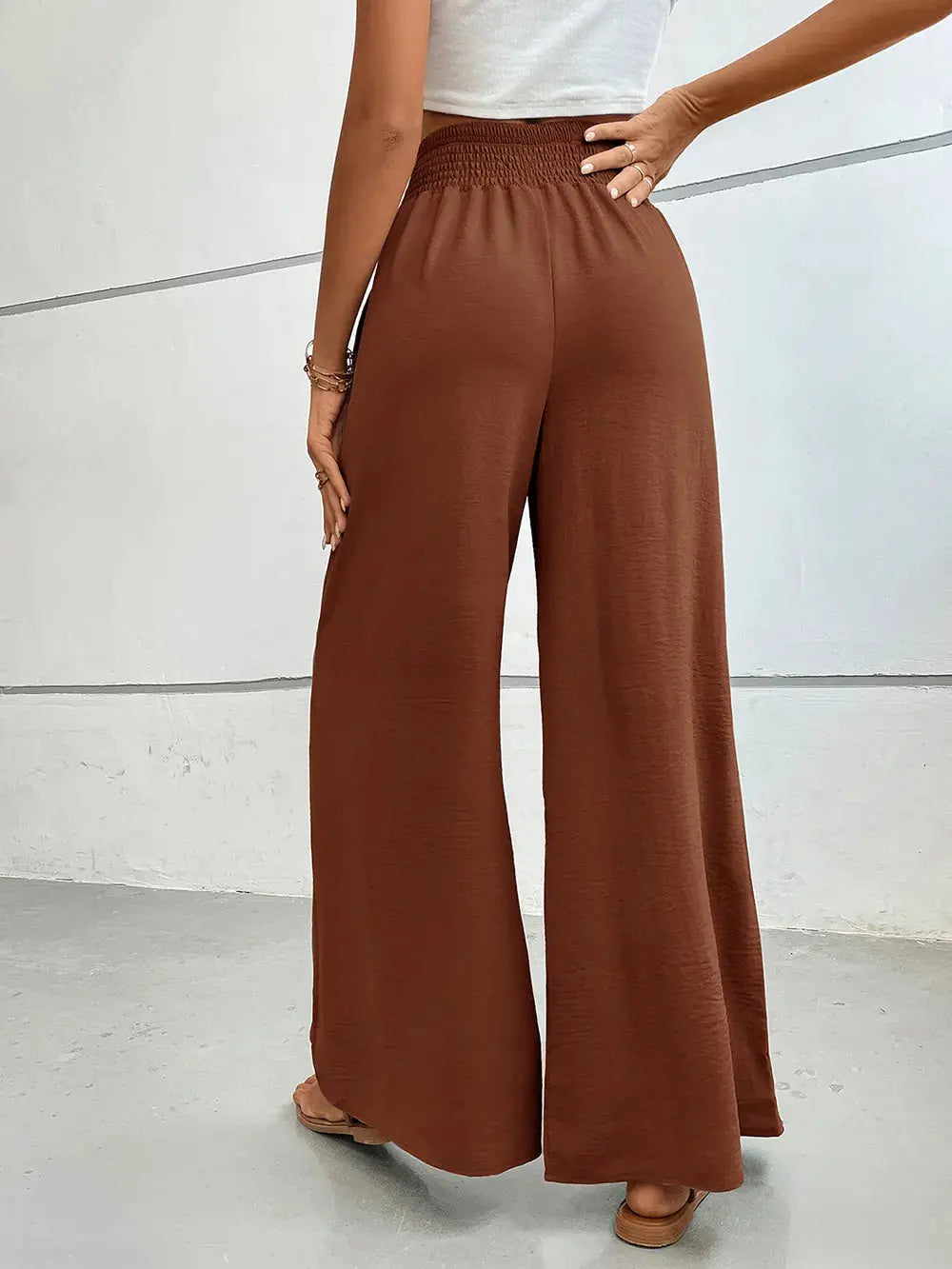 Perfee Wide Leg Pants with Pockets.