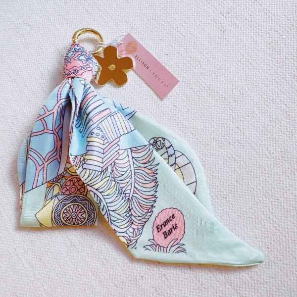 Golden Charm Luxe Print Scarf Bag Charm