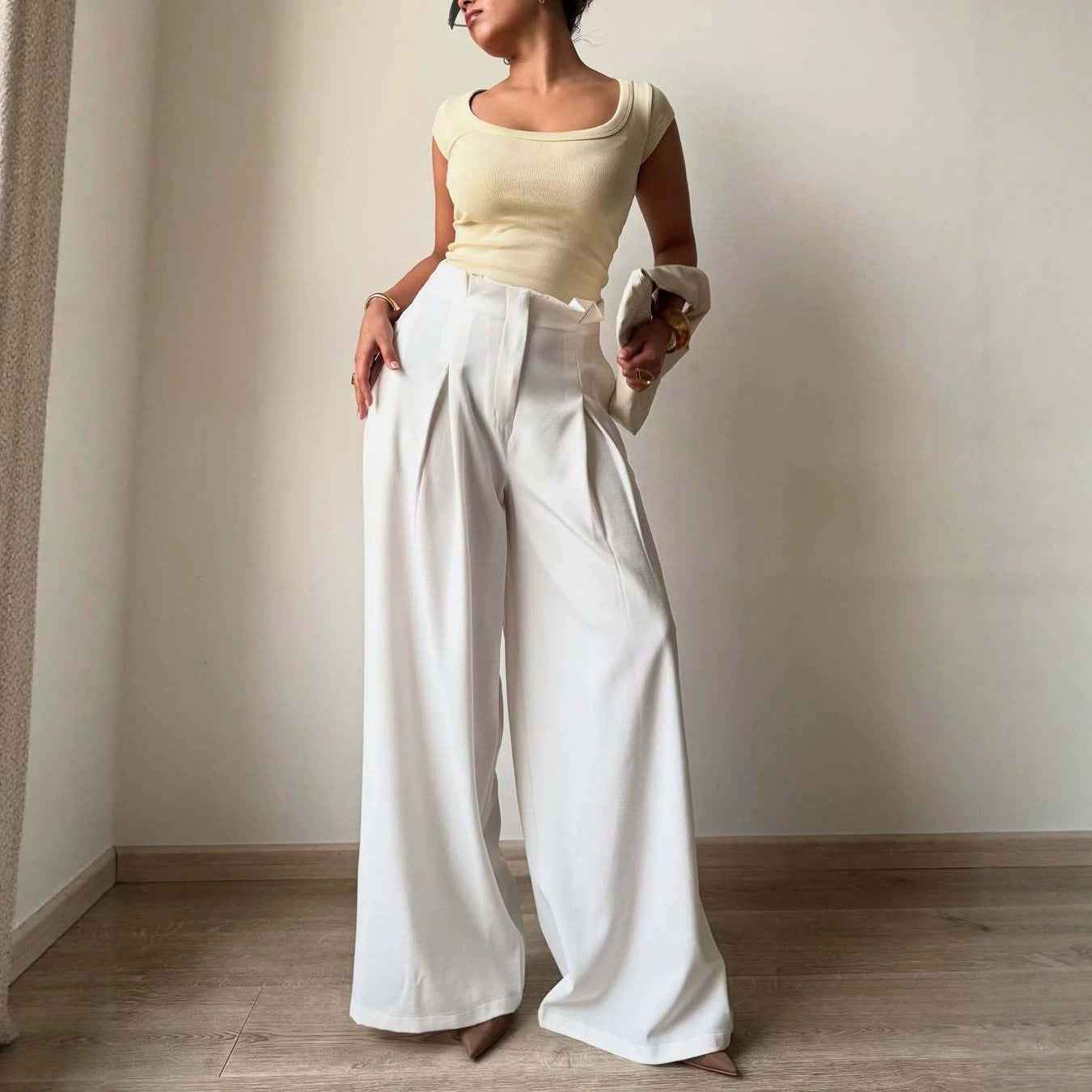 Womens Casual Draping Bottoming Trousers
