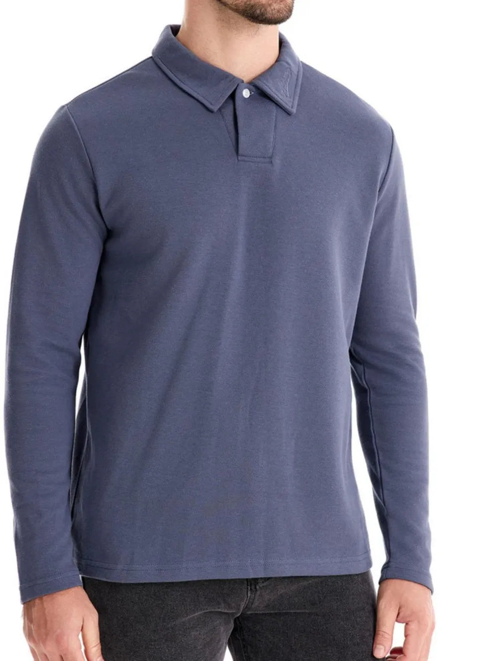 Men's Collared Neck Long Sleeve Polo.