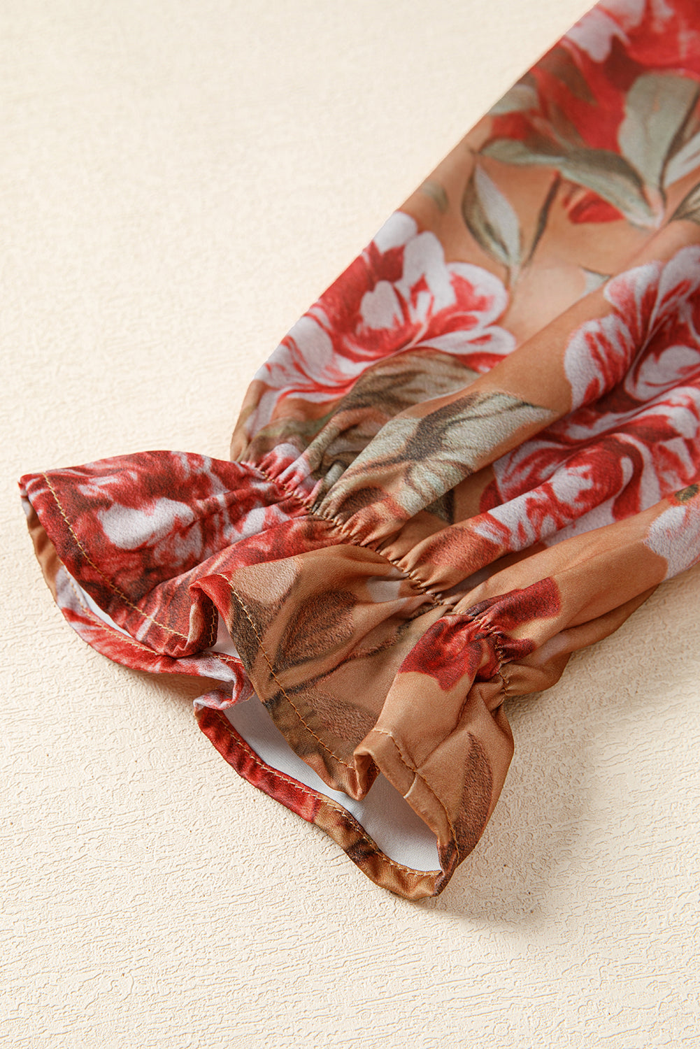 Brown Vintage Floral Print Shirt Style Half Button Long Sleeve Ruffle Mini Dress Dear-Lover Dropshipping