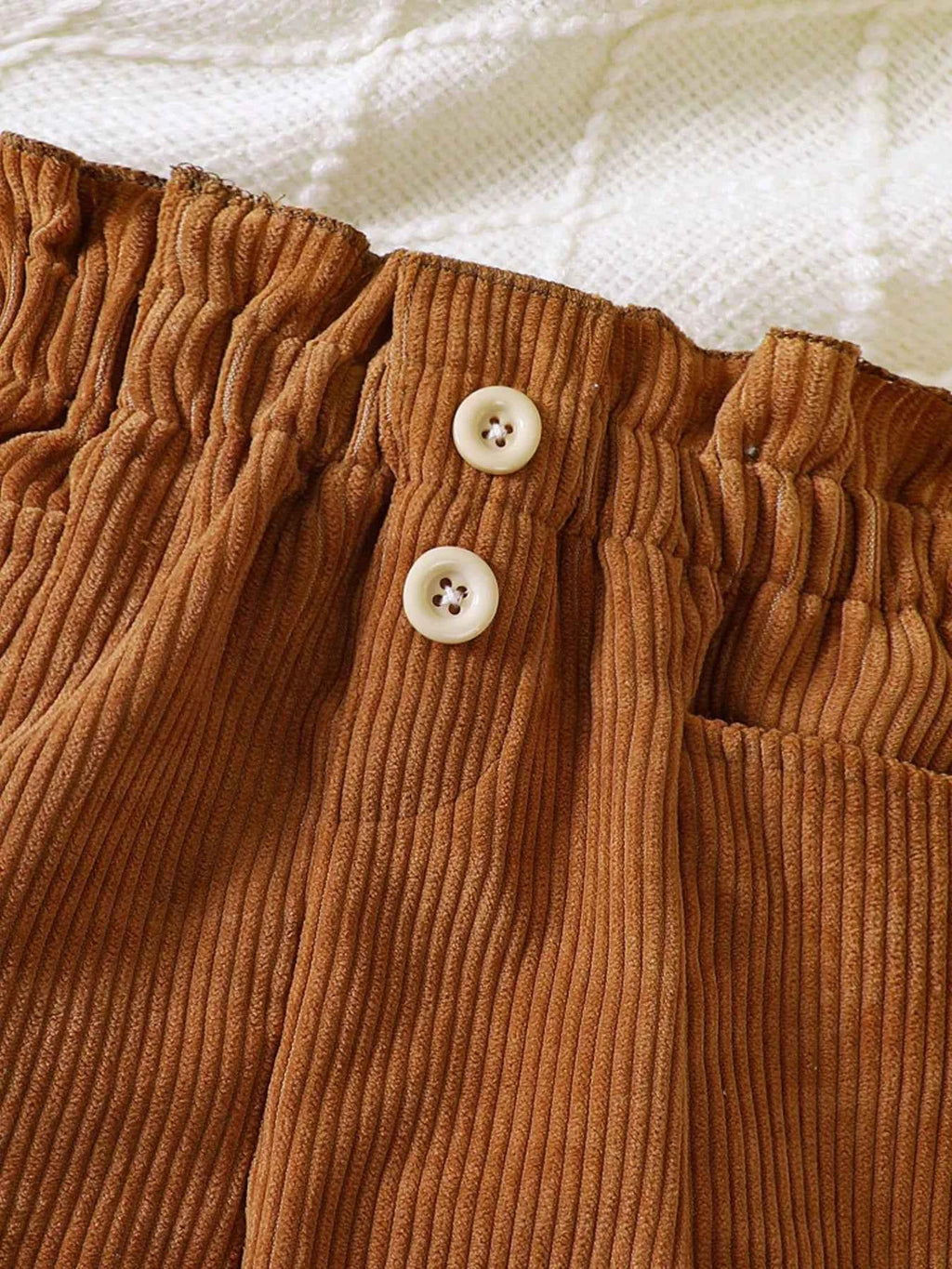 Children's Ruffled Hem Corduroy Pants