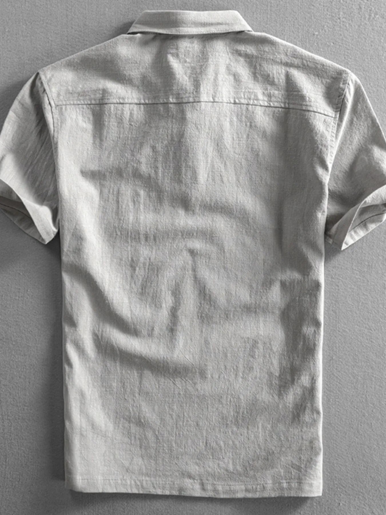 Grey Cotton Short Sleeve Polo Plus Size for men.