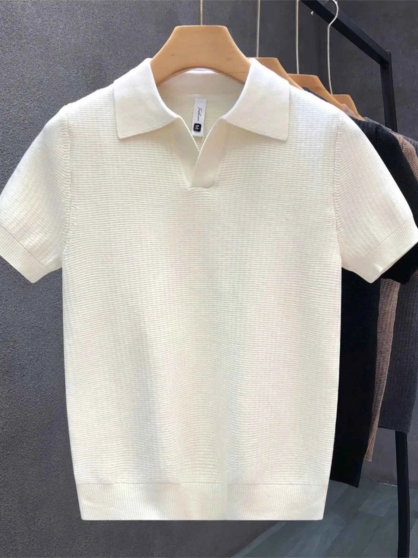 Men's Plus Size Collared Neck Short Sleeve Polo