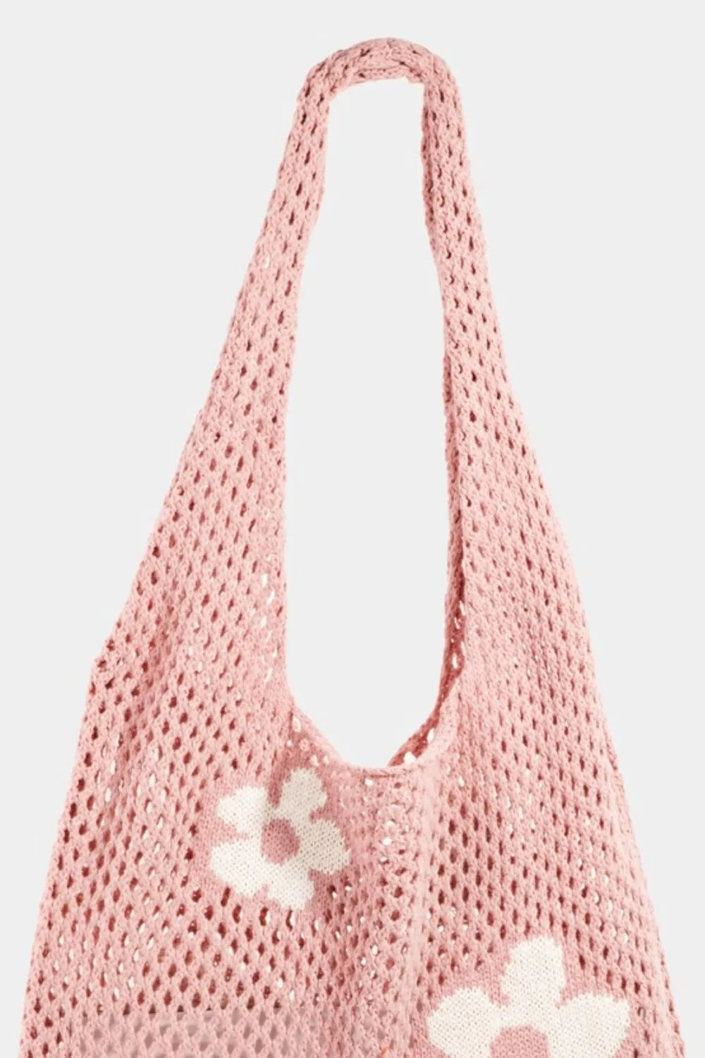 Flower Knitted Shoulder Bag.