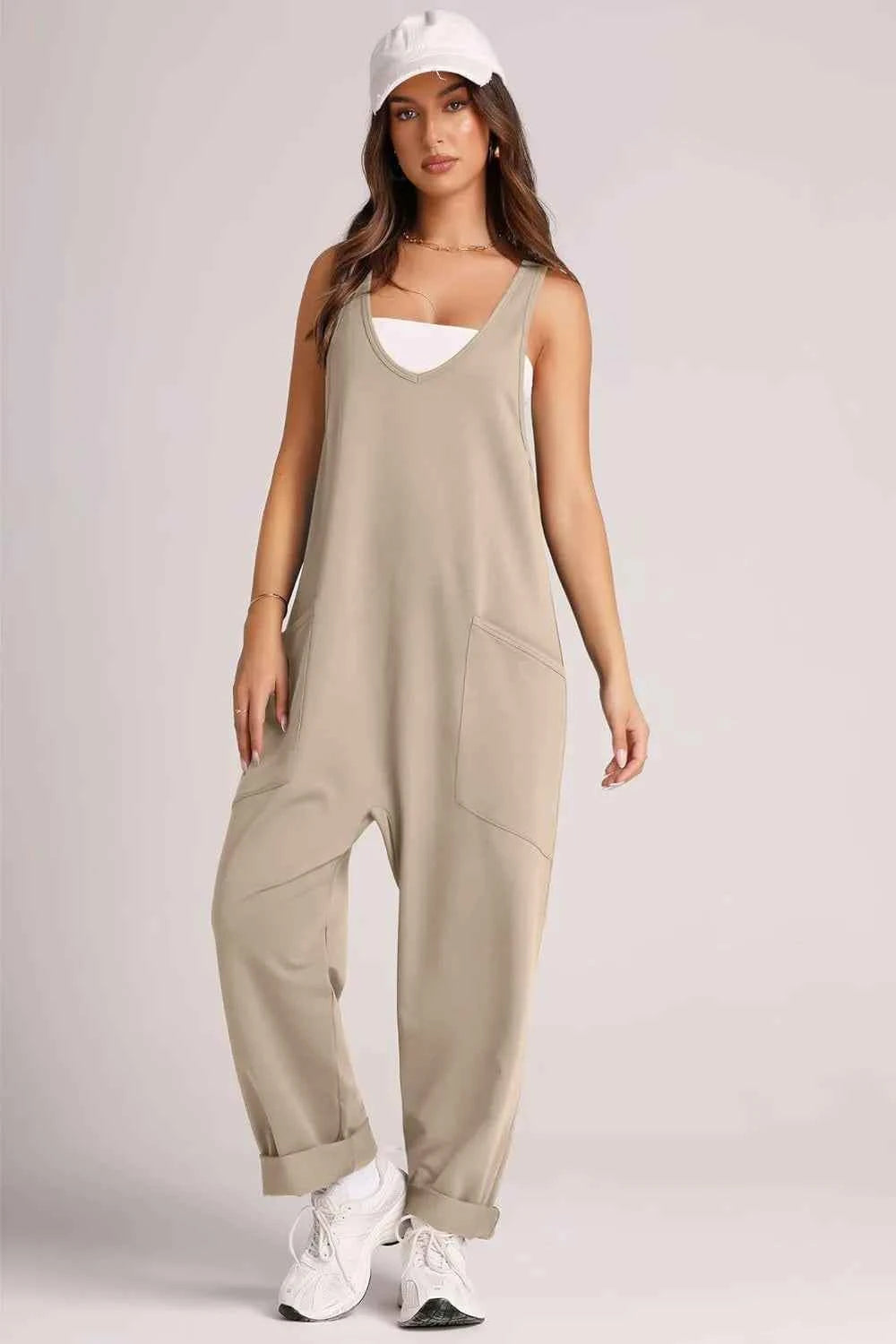 Lovelet V-Neck Wide Strap Overalls