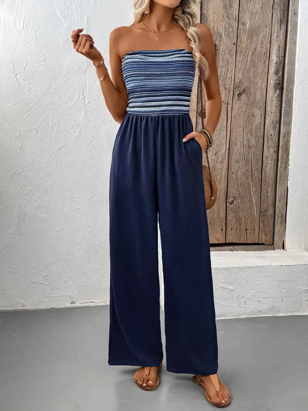 Tube Wide Leg Jumpsuit.