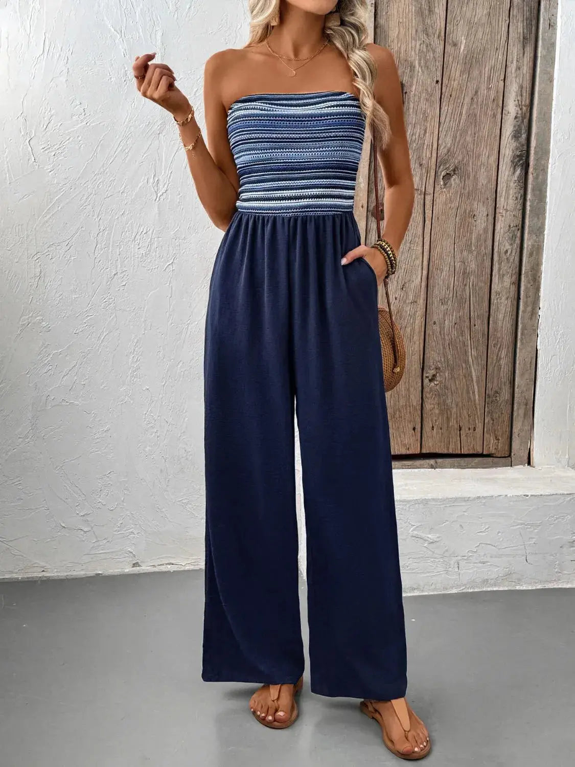 Tube Wide Leg Jumpsuit.
