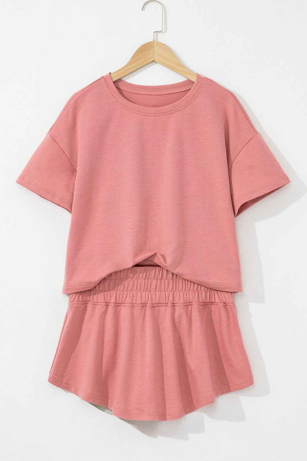 Blossom 2pcs Cropped Tee and Ruffle High Waist Skort Set