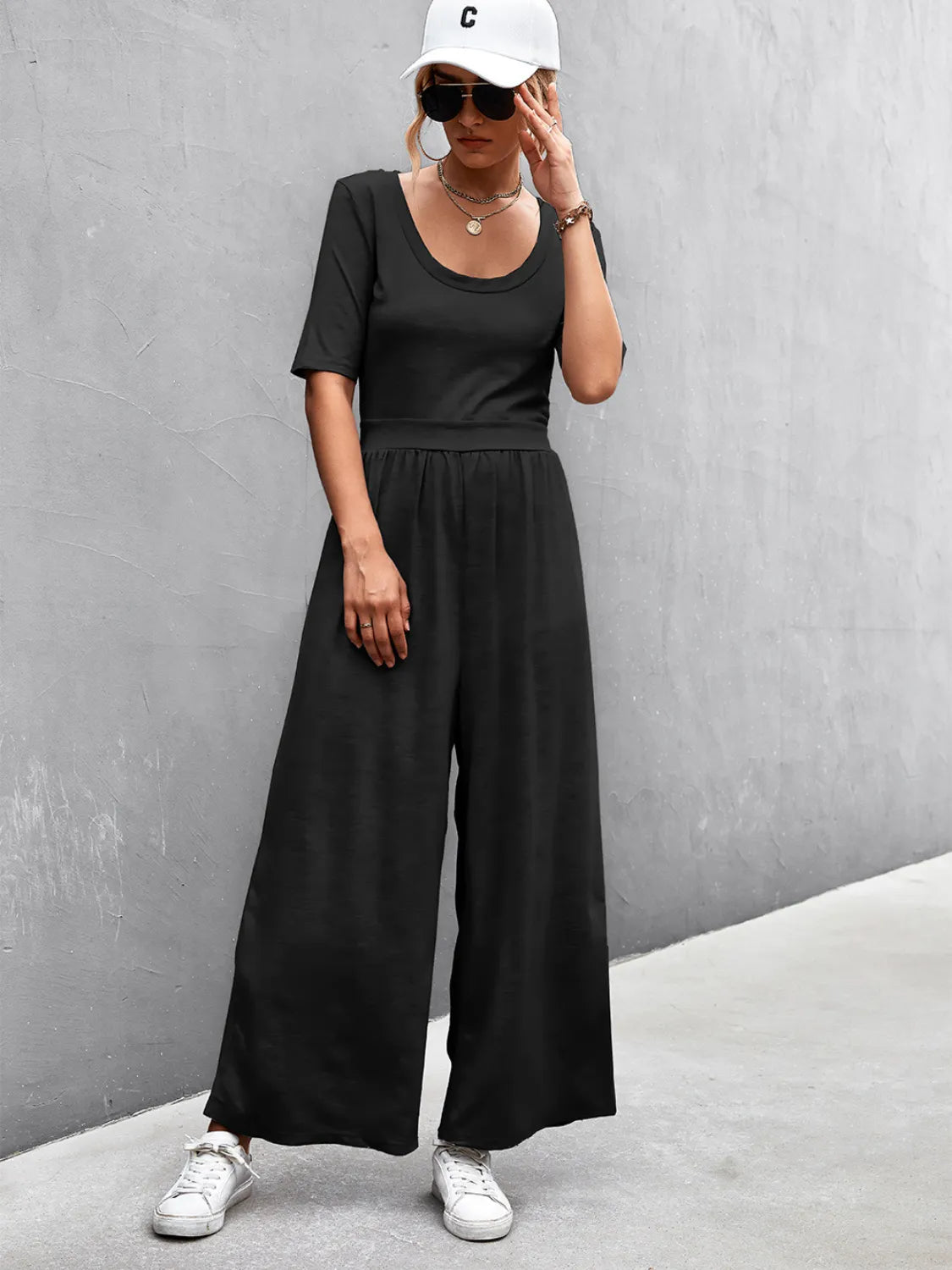 Short Sleeve Jumpsuit.
