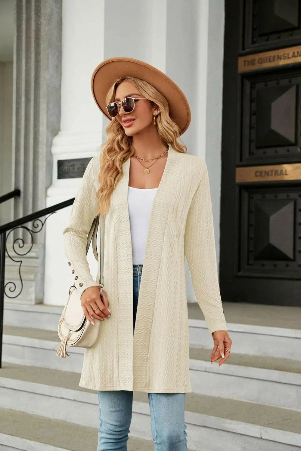 Long Sleeve Open Front Cardigan.