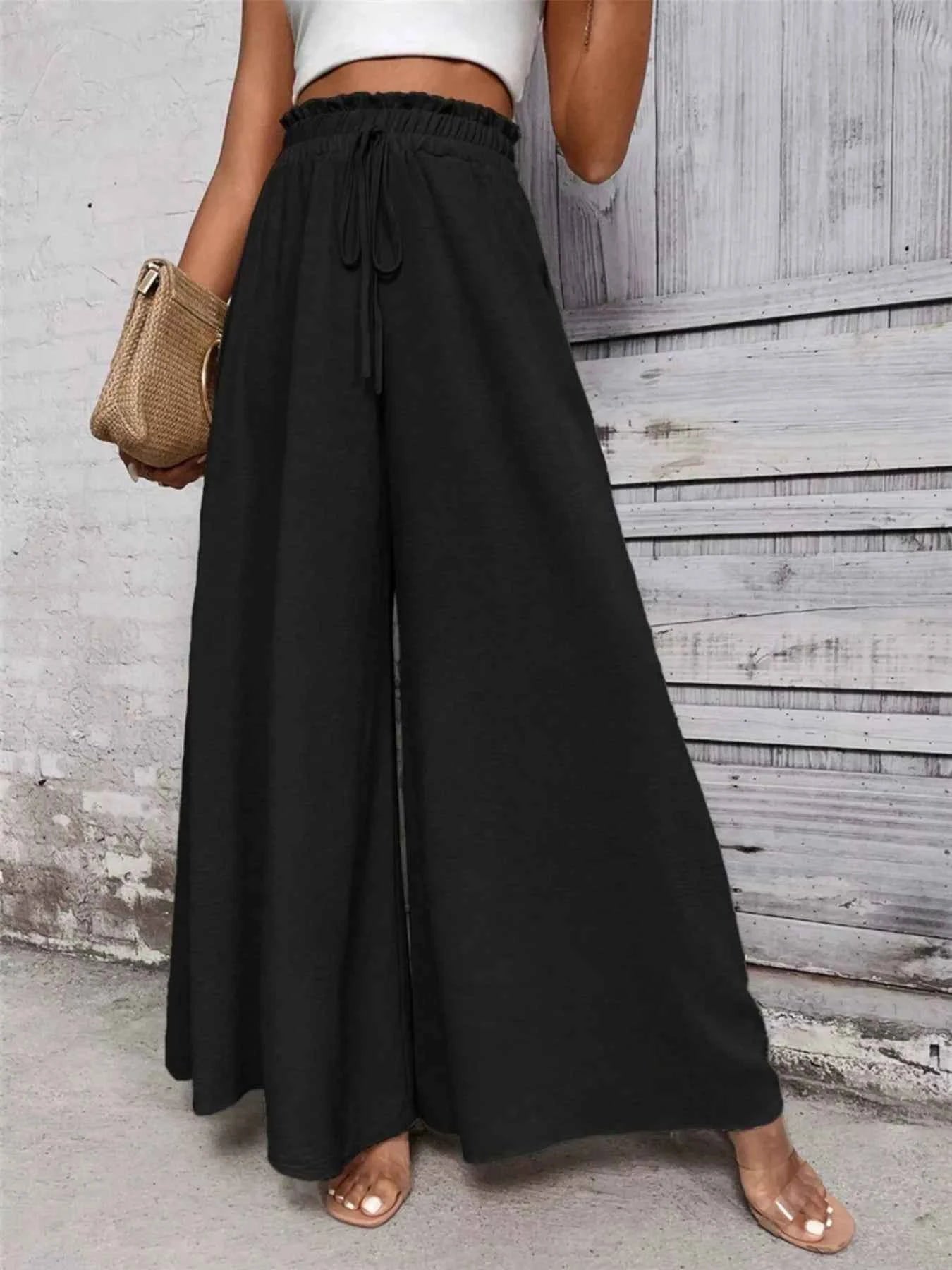 Frill Wide Leg Pants.