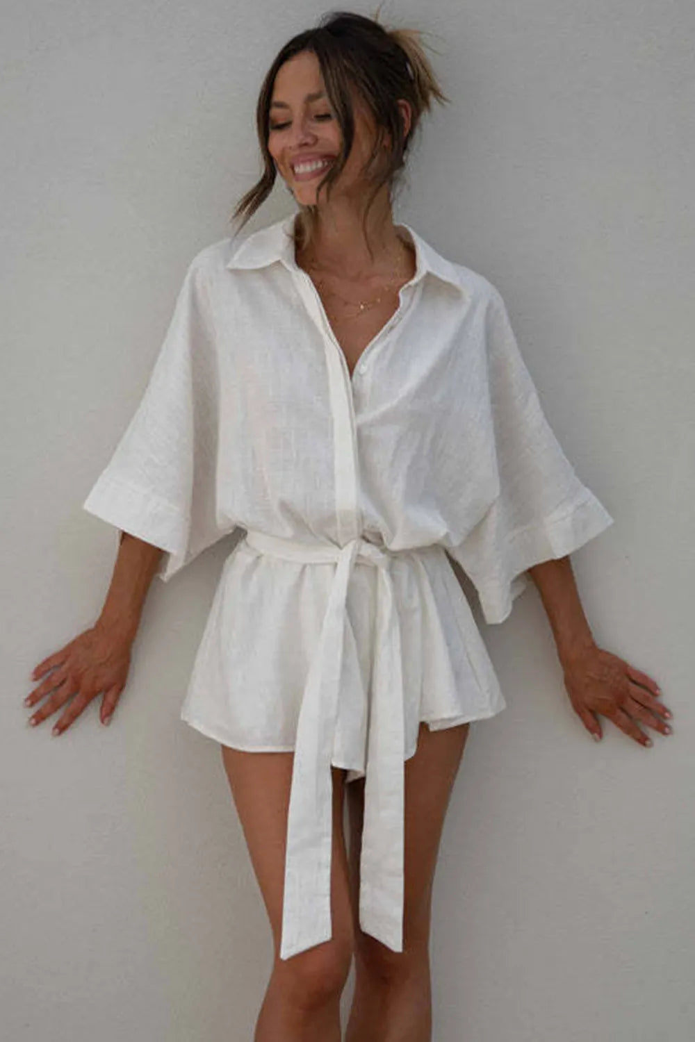 Collared Neck Romper.
