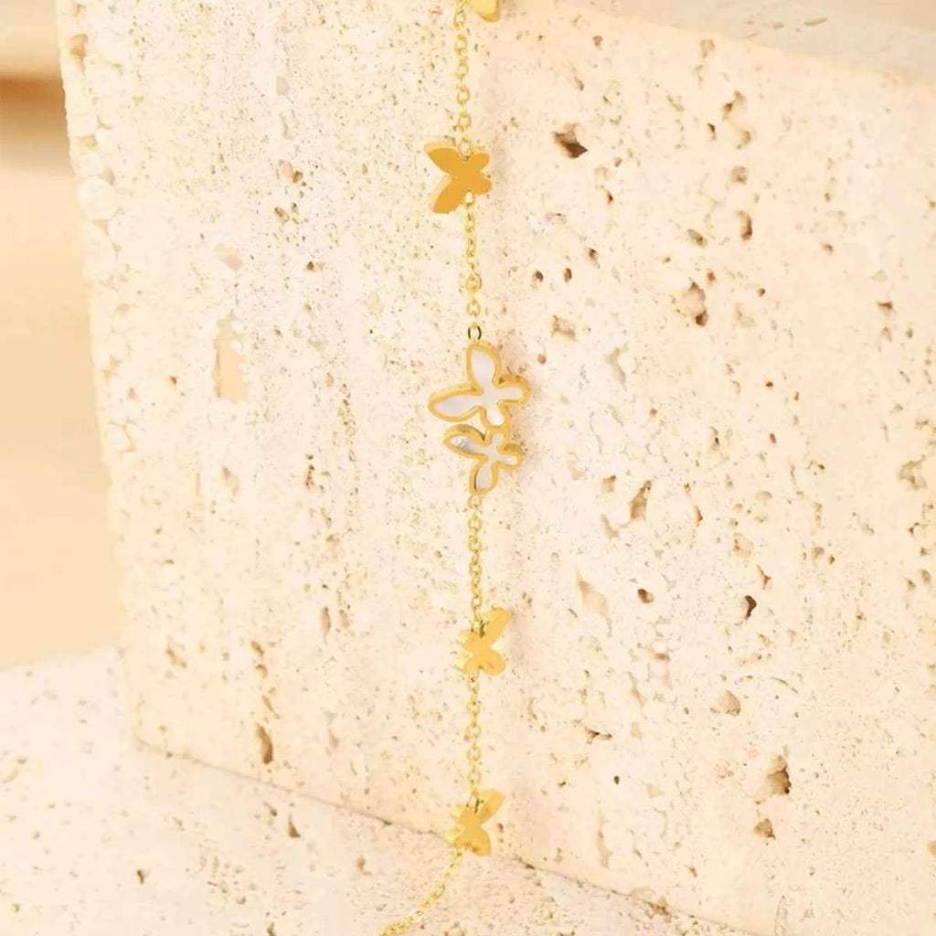 18K Gold-Plated Butterfly Charm Bracelet