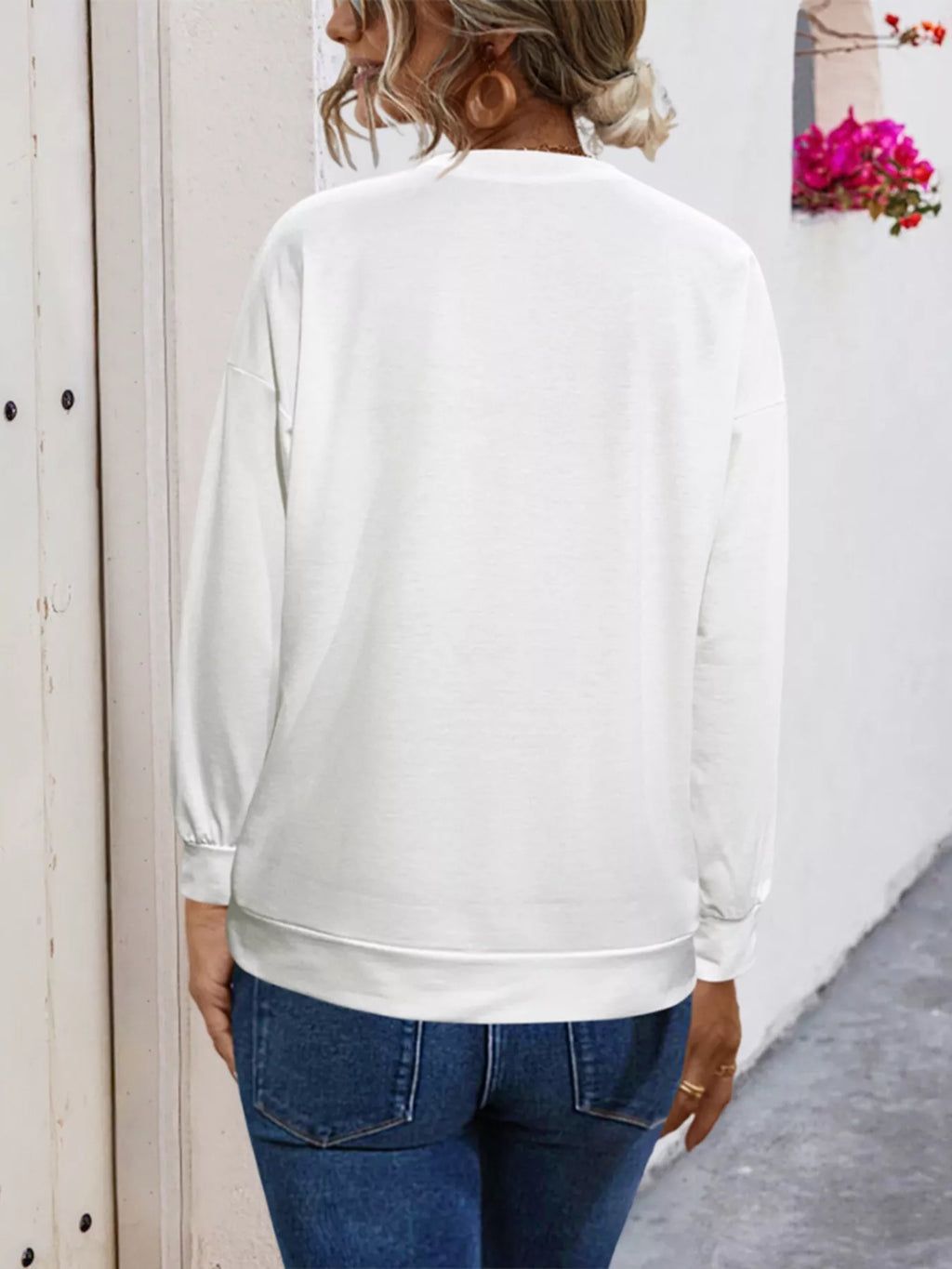 Graphic Round Neck Dropped Shoulder T-Shirt.