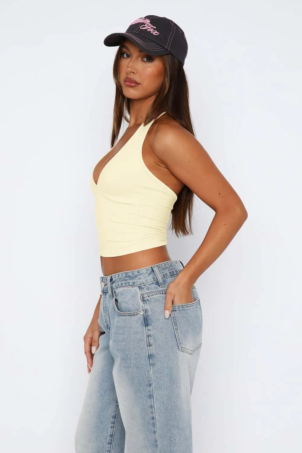 Lovelet Halter Neck Cropped Slim Cami.