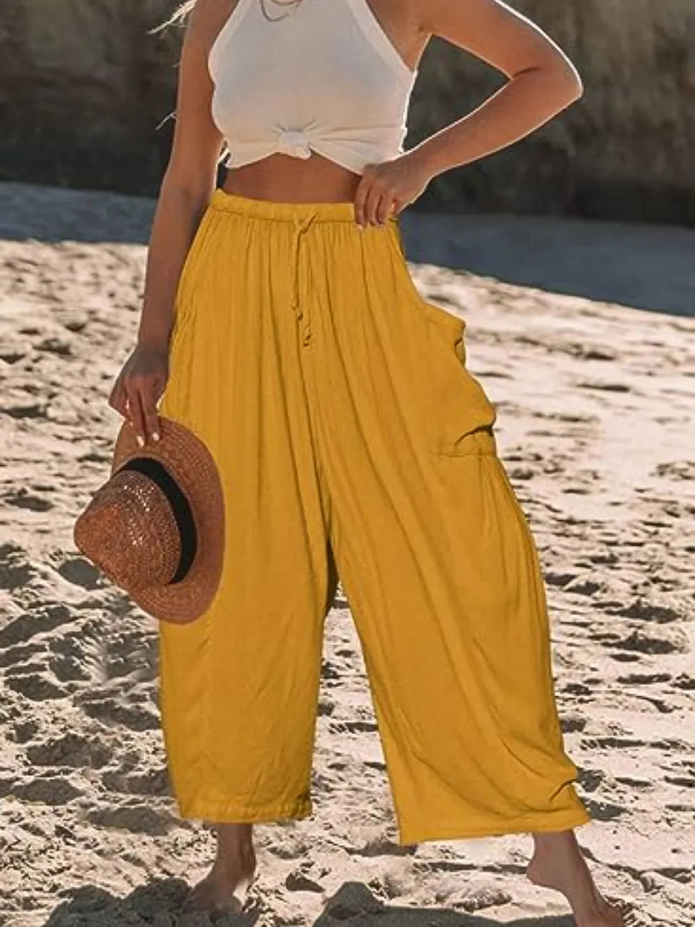 Full Size Wide Leg Pants with Pockets Plus Size.