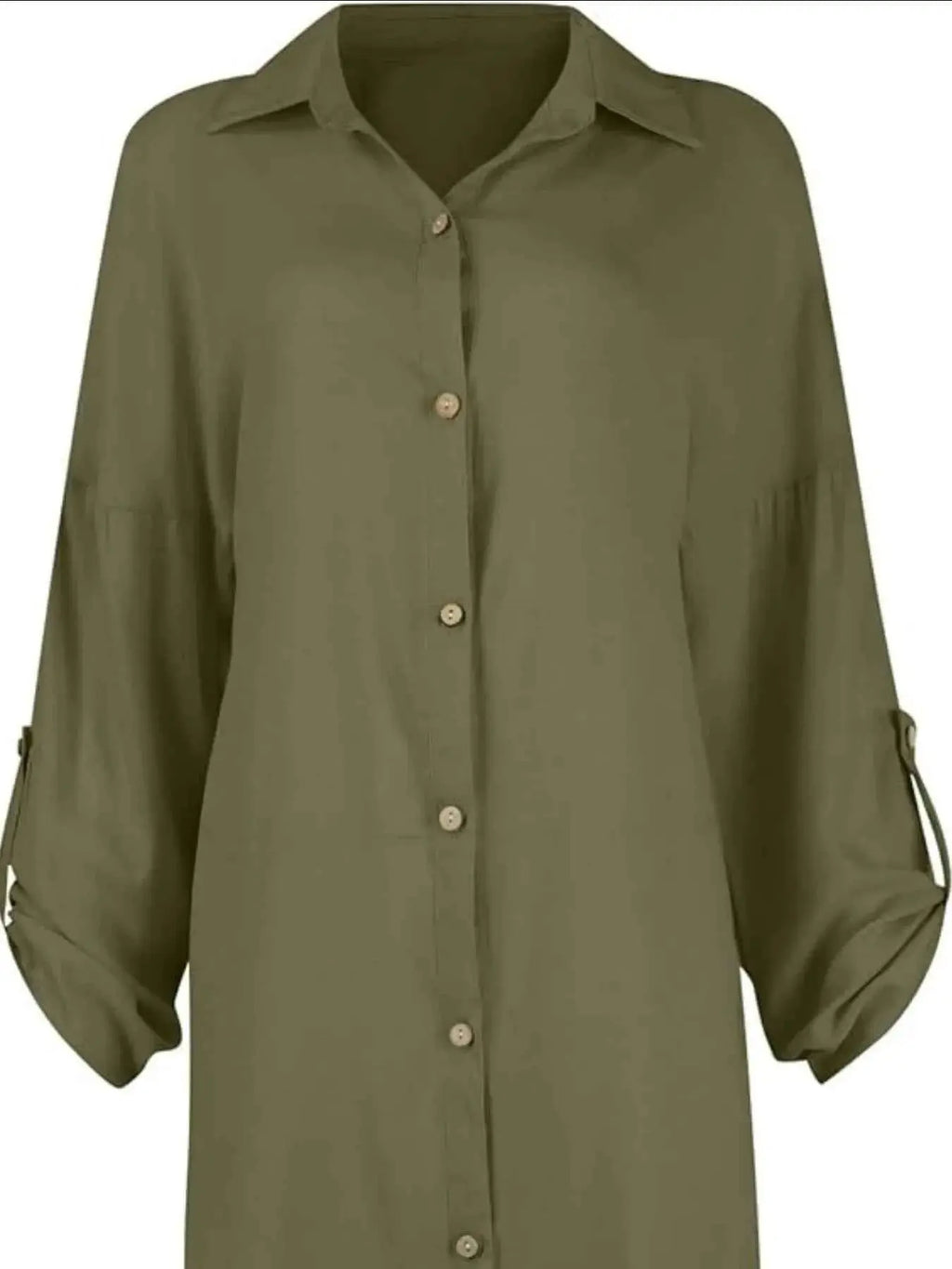 Button Down Long Sleeve Shirt Dress.