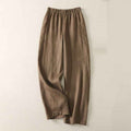 Cotton Linen Sickle Straight Retro Inner Edge Matchet Pants