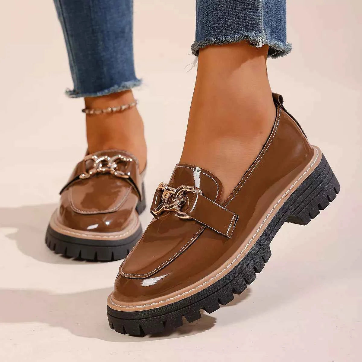 Chain Decor Chunky Loafers