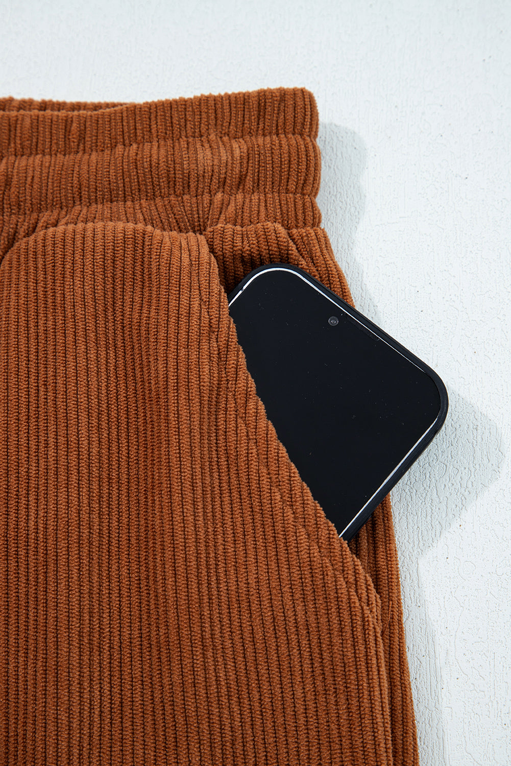 Chestnut Drawstring Elastic Waist Casual Corduroy Pants Dear-Lover Dropshipping