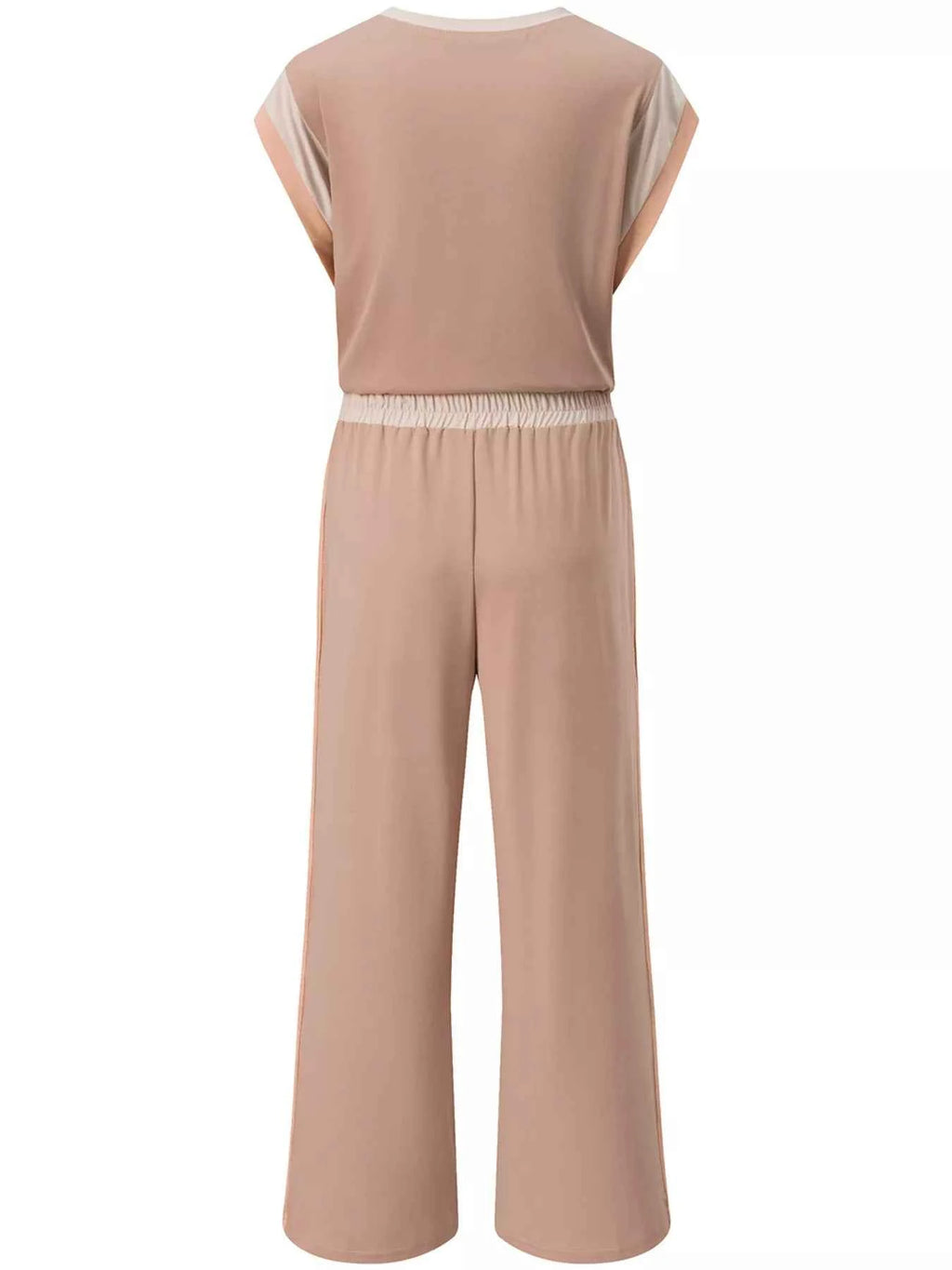 Color Block Detail Casual Two-piece Set