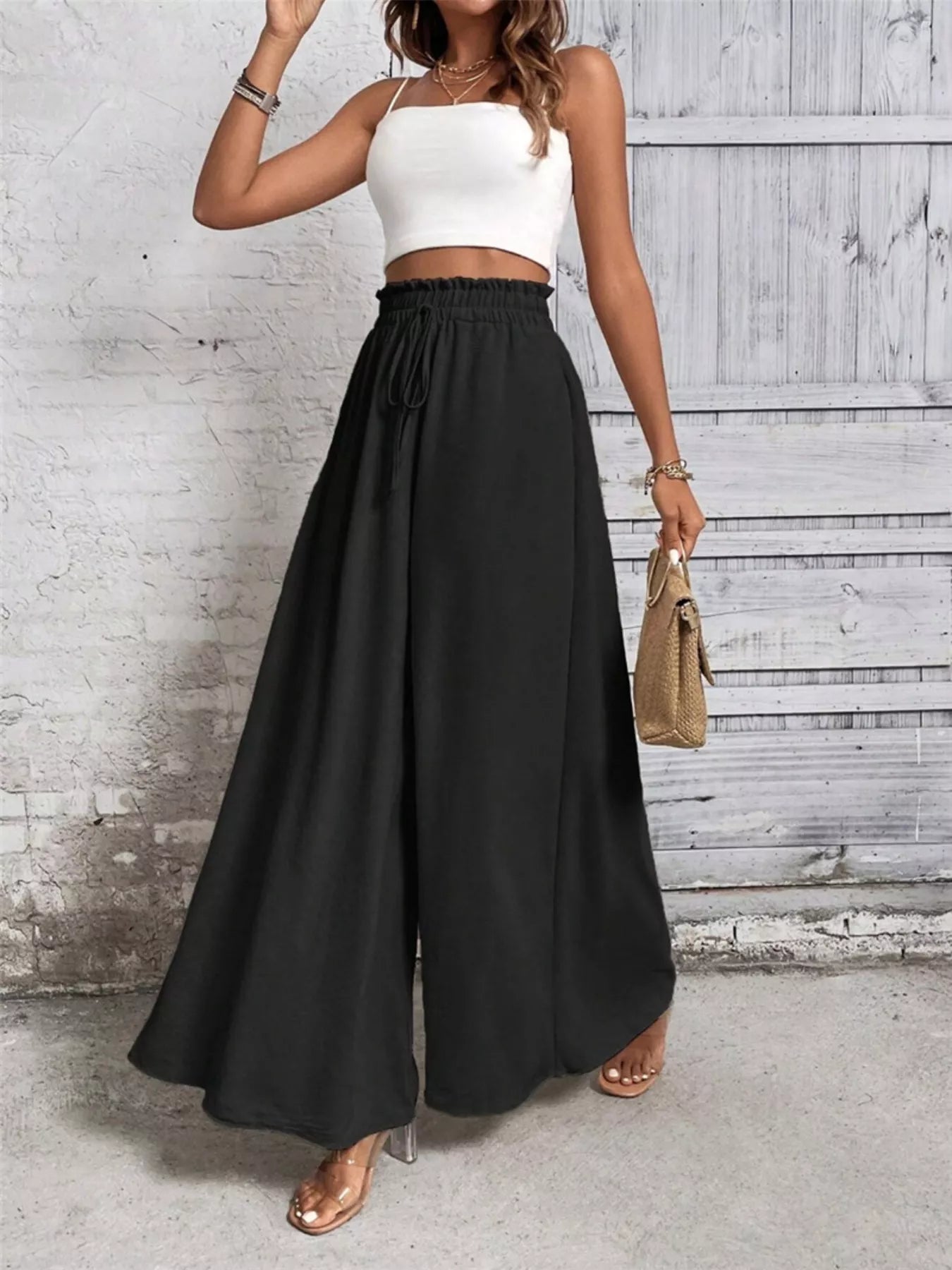 Frill Wide Leg Pants.
