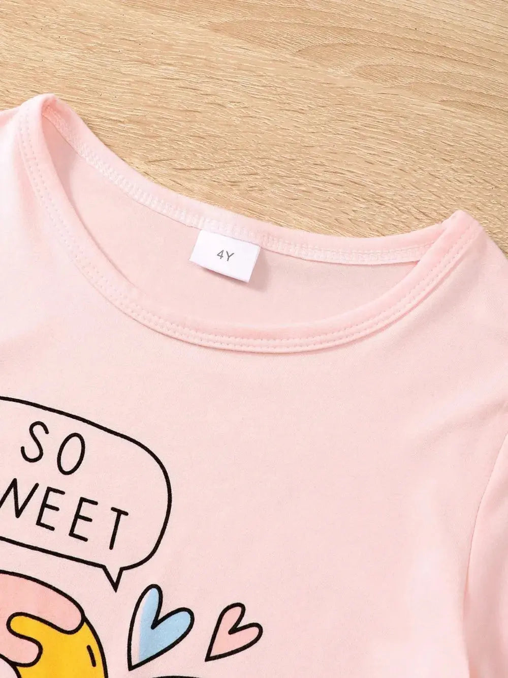 Children's Donut Round Neck Top and Pants Set.