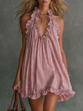 Elegant Resort-style Fashion Sleeveless Halter-neck Dress