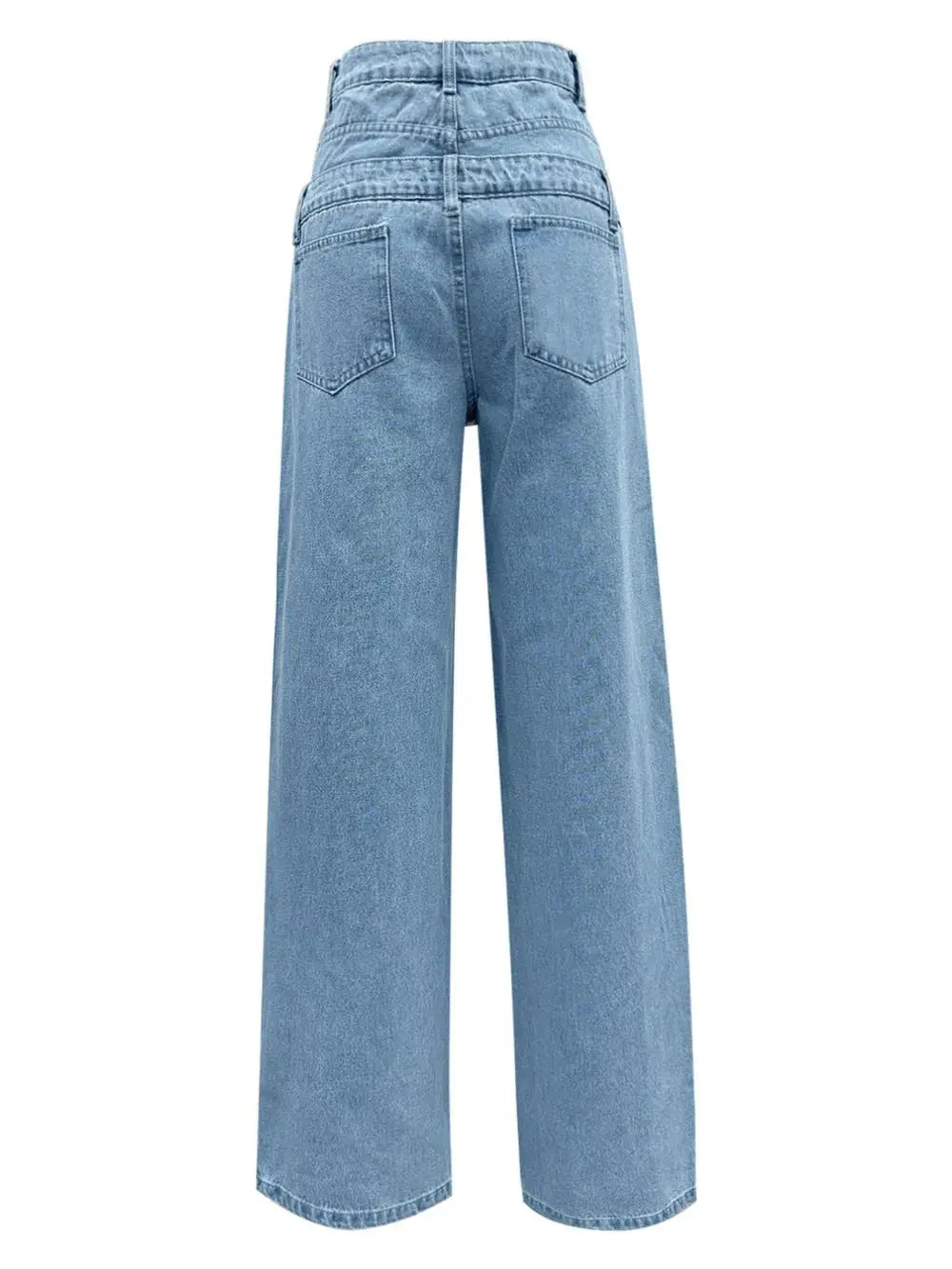 Faux Layered High Waist Jeans.