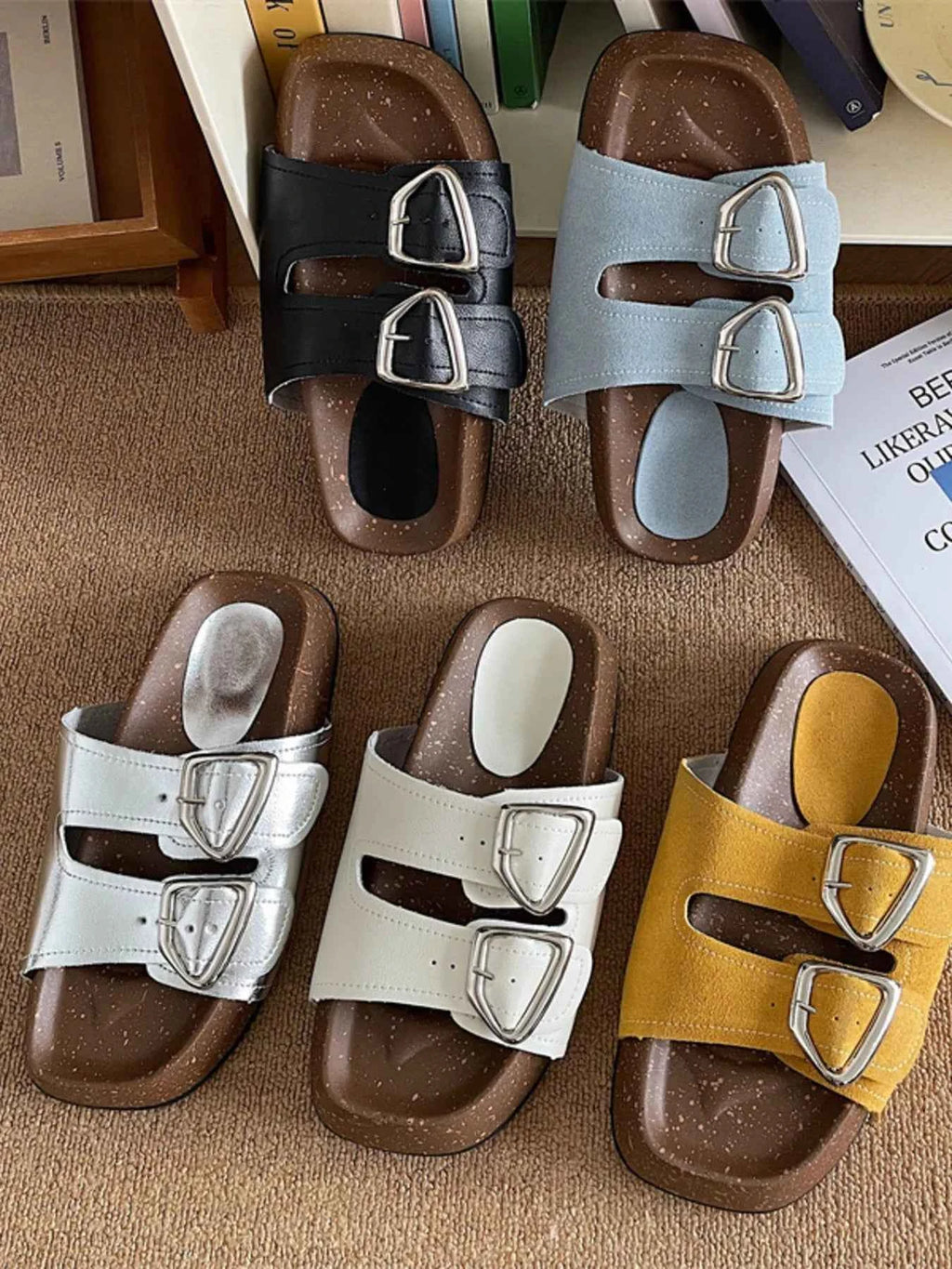 Double Buckle Comfort Sandals.