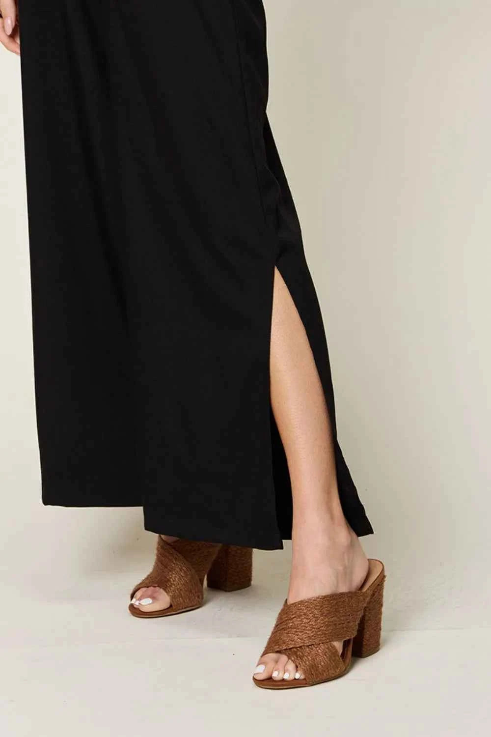 V-Neck Tied Side Slit women Jumpsuit
