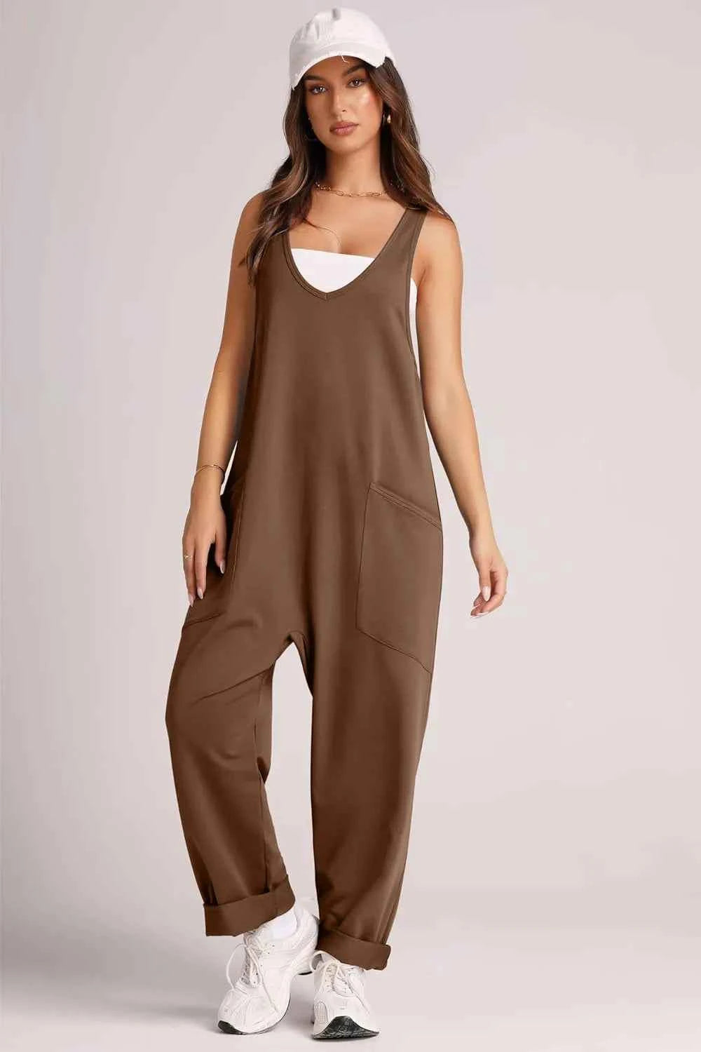 Lovelet V-Neck Wide Strap Overalls