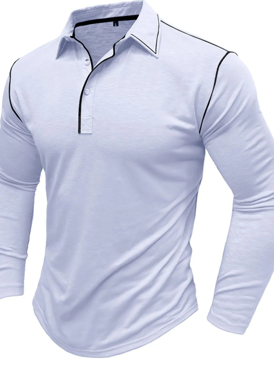Men's Button Detail Long Sleeve Polo.